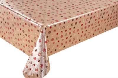 PVC embossed pattern tablecloth with fabric backing