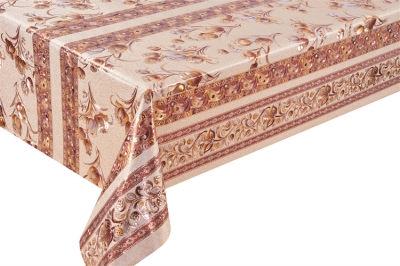 PVC embossed pattern tablecloth with fabric backing