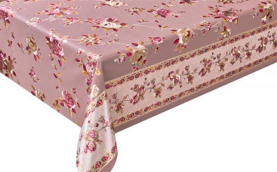 PVC embossed pattern tablecloth with Flannel Back