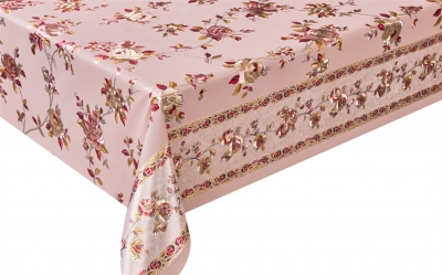PVC embossed pattern tablecloth with Flannel Back