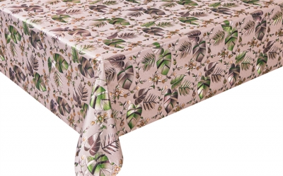 PVC embossed pattern tablecloth with fabric backing