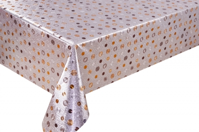 PVC embossed pattern tablecloth with fabric backing