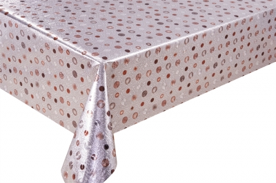 PVC embossed pattern tablecloth with fabric backing