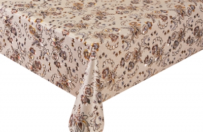 PVC embossed pattern tablecloth with fabric backing