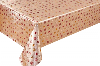 PVC embossed pattern tablecloth with fabric backing