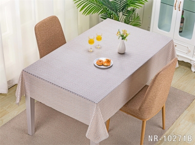 Vinyl tablecloth table over with fabric backing