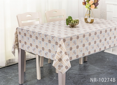 Vinyl tablecloth table over with fabric backing