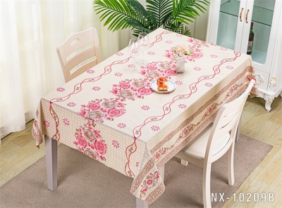 Vinyl tablecloth table over with fabric backing