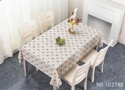 Vinyl tablecloth table over with fabric backing